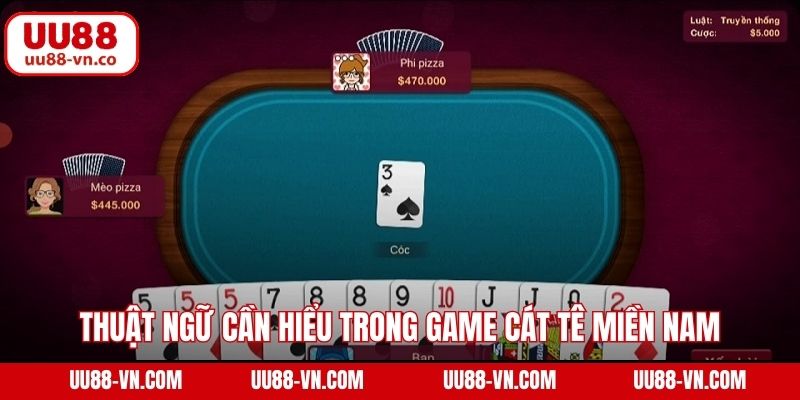 Đánh Bài Cát Tê Miền Nam - Trải Nghiệm Đẳng Cấp Tại UU88 4 Thuật ngữ cần hiểu trong game cát tê miền Nam